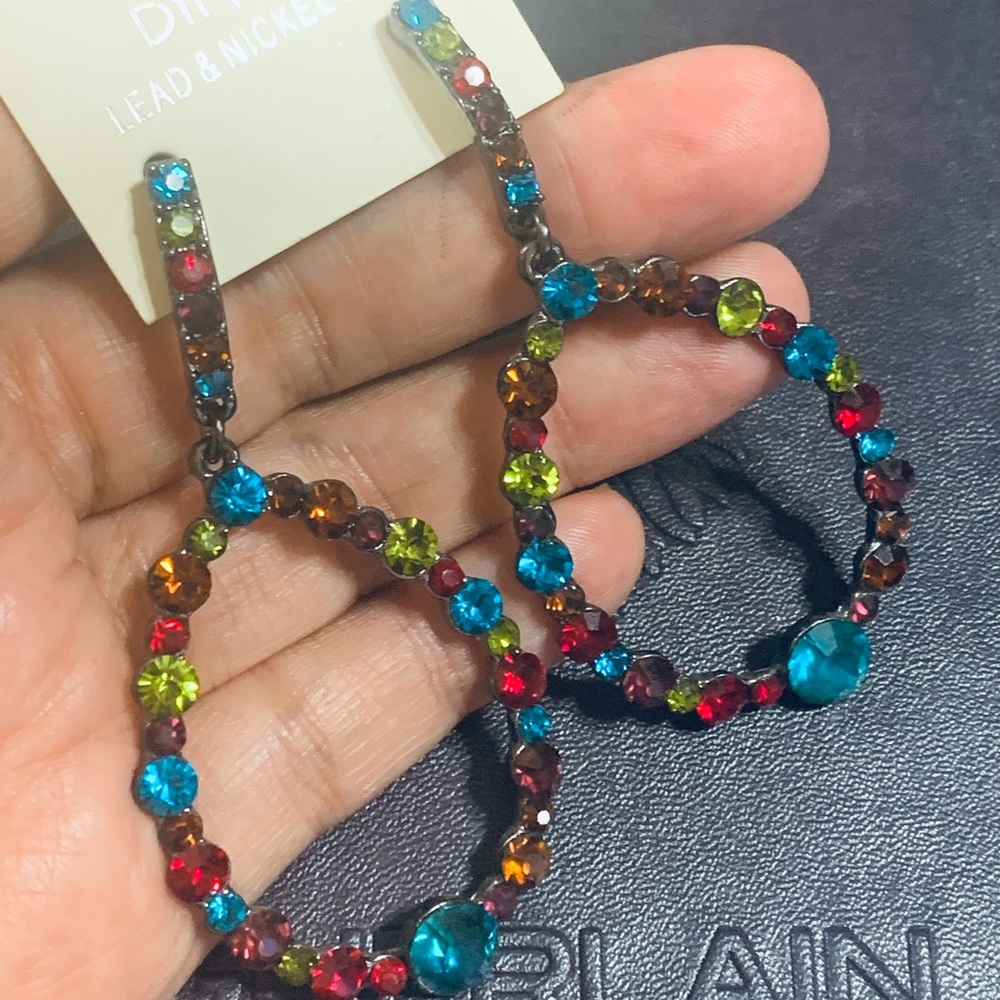 MULTICOLOR GEMSTONE EARRINGS **NWT**